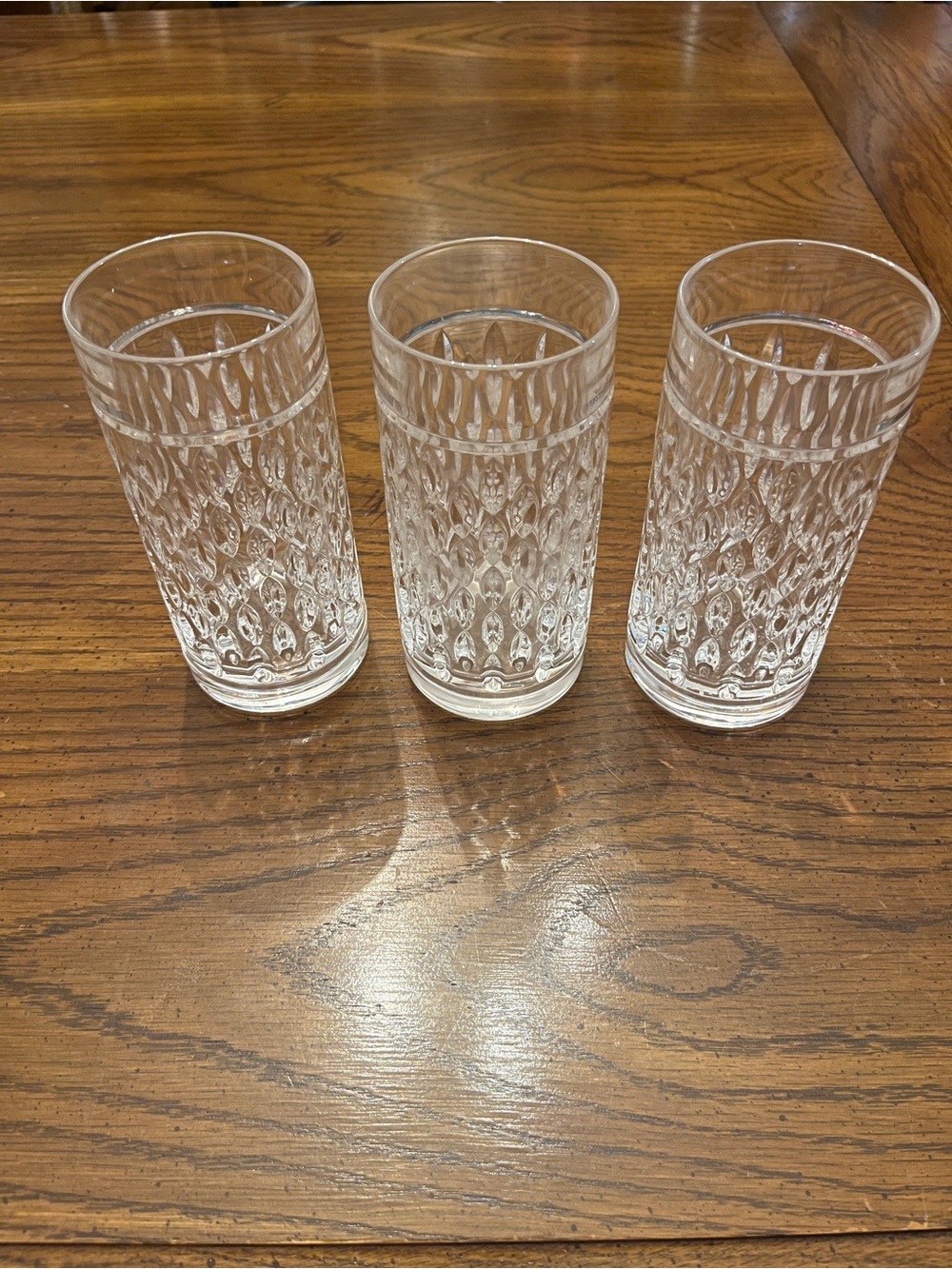 Set of 3 Crystal Ralph Lauren Ashton Textured Highball Glasses